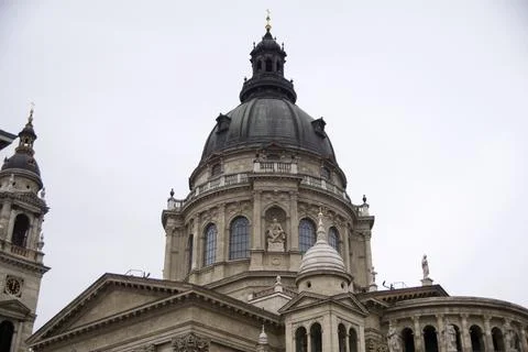St. Stephen s Basilica tower in spring weather Stock Photos