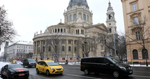 St. Stephen s Basilica winter tilt 1 Video stock 102341828