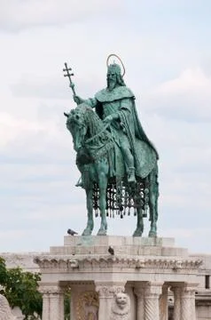 St. stephen statue in budapest Stock Photos