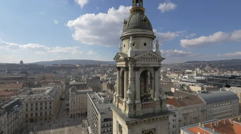 St Stephen's Basilica Bell Tower in Budapest Stock Footage 48933442