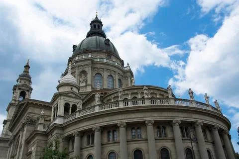 St. Stephen's Basilica in Budapest. side view from the back of the building f Stock Photos