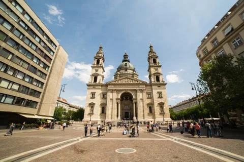 St. Stephen's Basilica, the largest church in Budapest, Hungary Stock Photos