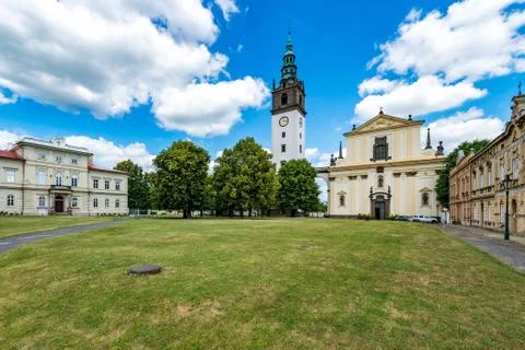 St. Stephen's Cathedral, Dome Square, Litomerice Stock Photos