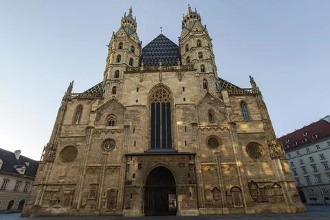 St. Stephen's Cathedral Gothic Facade Vienna Austria Stock Photos
