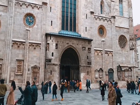 St. Stephen's Cathedral timelapse hyperlapse (Stephansdom, Domkirche St. Stephan Видео 123953095