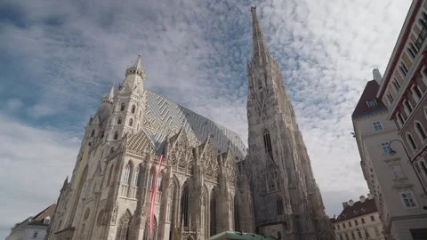 St. Stephen’s Cathedral Vienna Gothic Architecture and Historic Landmark Austria Stock Footage 321074947