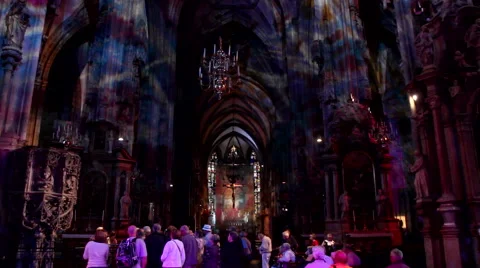 ST. STEPHEN'S CATHEDRAL WIEN INSIDE 1 LS Stock Footage 44822082