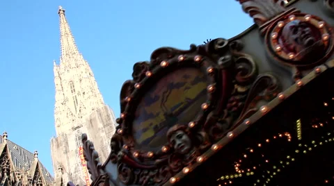 ST. STEPHEN'S CATHEDRAL WIEN LS 5 CAROUSEL Stock Footage 44812440