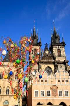 St. Teyn gothic cathedral, Prague Stock Photos