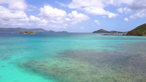 St. Thomas Beach 02 | Caribbean Island | Blue Waters | Drone Footage Video stock 303245704