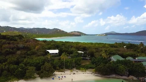 St. Thomas Beach 03 | Caribbean Island | Blue Waters | Drone Footage Stock Footage 303245638