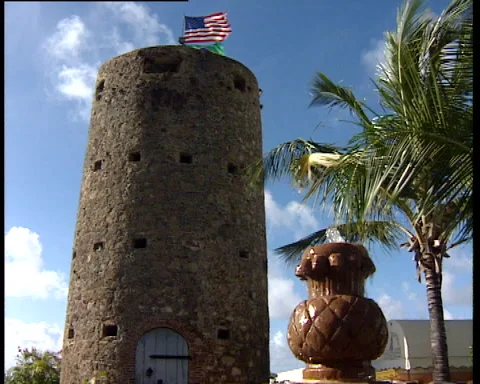 St. Thomas Blackbeard's Castle medium shot Stock Footage 139058592