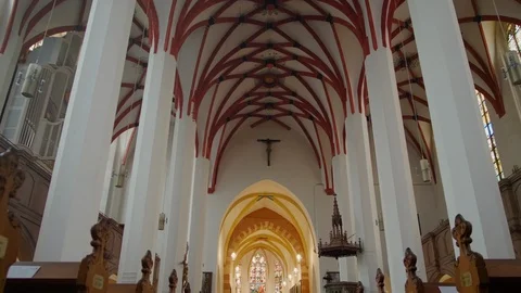 St. Thomas Church (Thomaskirche) interior in Leipzig, Germany, Europe Stock-Footage 117613366
