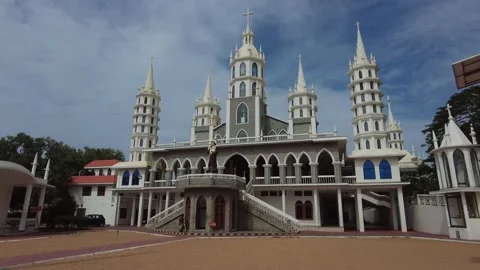 St. Thomas Roman Catholic Latin Church Veli, Thiruvananthapuram, Kerala Stock Footage 203431053
