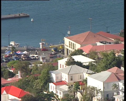 St. Thomas Urban agglomeration of the city medium shot Stock Footage 139058696
