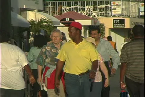 ST. THOMAS, U.S. VIRGIN ISLANDS, 2004, People on the street, locals, passengers Video stock 20441165