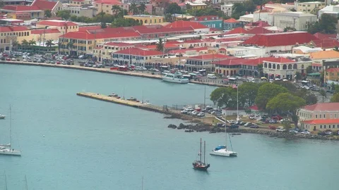 St. Thomas US Virgin Islands Downtown Charlotte Amalie Stock Footage 75185296