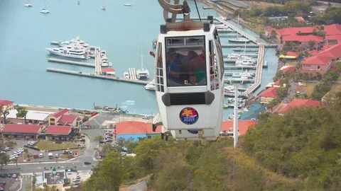 St. Thomas US Virgin Islands Paradise Point Cable Car Video stock 75185515
