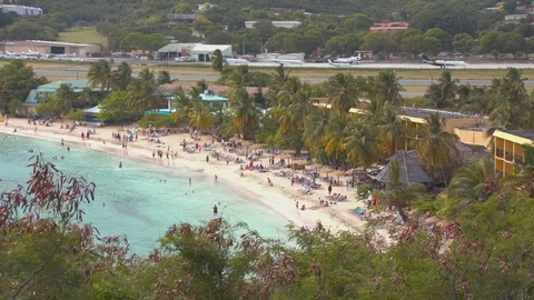 St. Thomas US Virgin Islands Tropical Resort on Lindbergh Bay Video stock 75185583