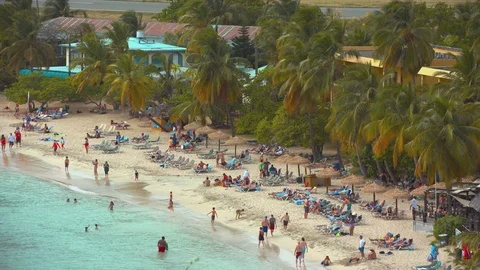 St. Thomas US Virgin Islands Tropical Beach Resort Stock Footage 75185686