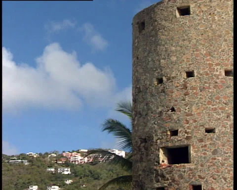 St. Thomas Zoom out from the Blackbeard's Castle Stock Footage 139059399
