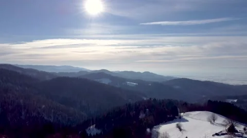 St. Ulrich View in Black forest mountains on winter 4K Stock Footage 153235394