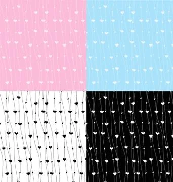 St Valentine hearts background pattern pack Stock Illustration