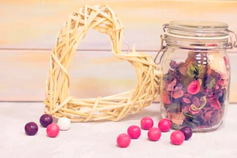 St. Valentine's composition Stock Photos