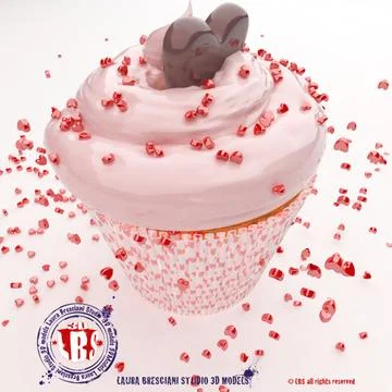 St Valentines cupcakes 3D Model