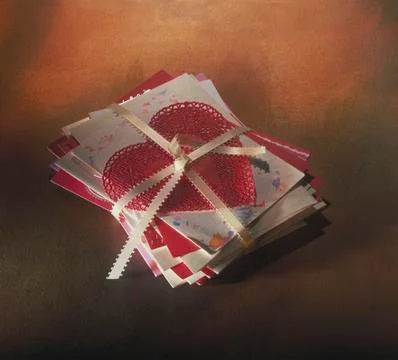 St. valentine's day card stack Stock Photos
