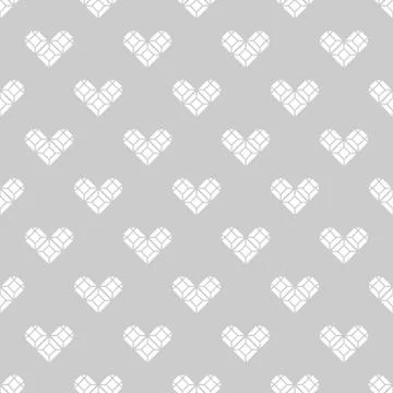 St. Valentine's Day seamless pattern with heart-shaped diamonds Stock Illustration