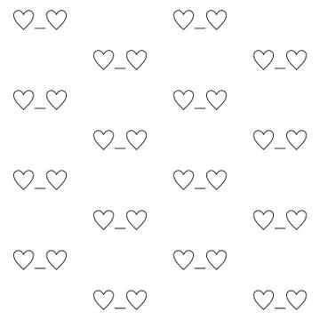 St. Valentines Day seamless pattern with 'In love' emoticon Stock Illustration