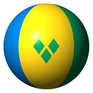 St vincent flag sphere isolated on white illustration Stock Illustration