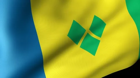 St. Vincent &amp; The Grenadines Flag Waving Video stock 12230150