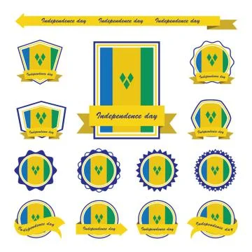 St vincent &amp; the grenadines independence day flags infographic design Illustrazione stock
