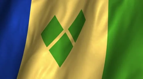 St Vincent &amp; the Grenadines Waving Flags Stock Footage 12362508