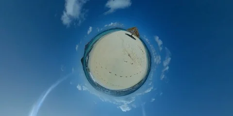 St Vincent Mopion Tiny Planet Effects Caribbean Sea Waves Stock-Footage 116258109