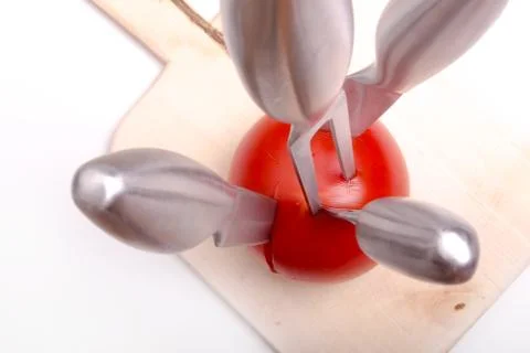 Stabbed tomato Stock Photos