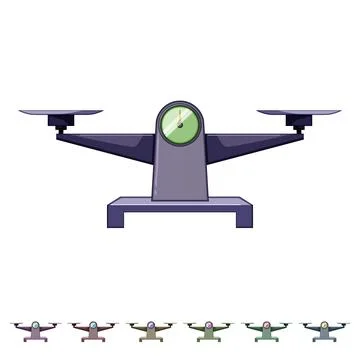 Stability balance scale cartoon vector graphic Stock Illustration