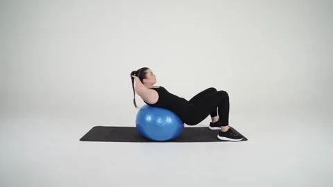Stability Ball Crunch Stock Footage 314192552
