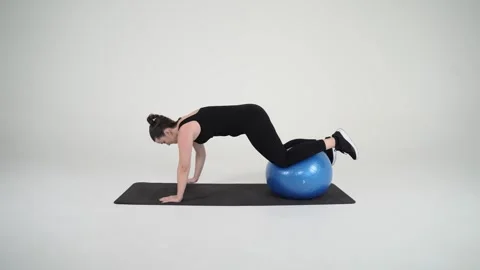 Stability Ball Plank Stock Footage 314192556