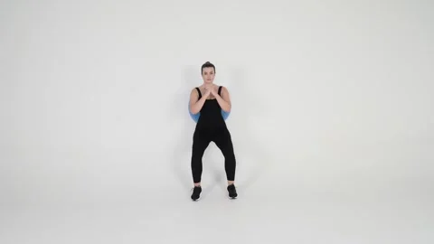 Stability Ball Wall Squat Stock Footage 314192571