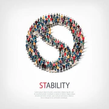 Stability people sign 3d Stock Illustration