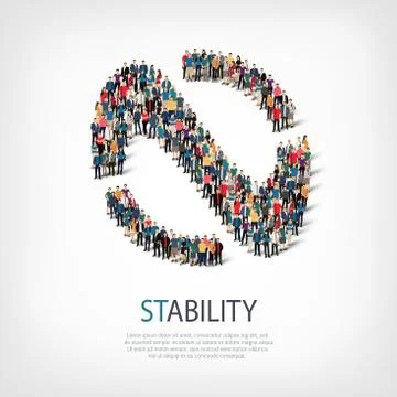 Stability people sign 3d Stock Illustration
