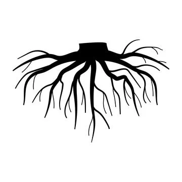 Stability tree root cartoon vector illustration Stock Illustration