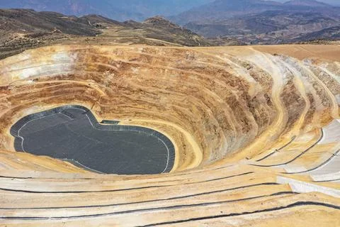 STABILIZATION AND WATERPROOFING OF OPEN-PIT MINES WITH GEOSYNTHETIC MATERIALS Stock Photos