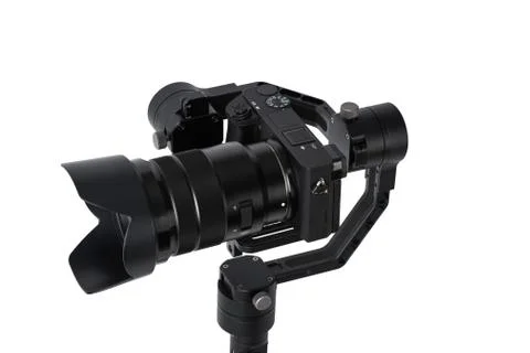 Stabilization System with 3-axis gimbals &amp; Mirrorless Camera Stock Photos