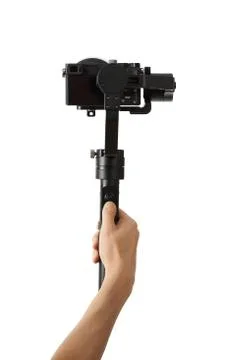 Stabilization System with 3-axis gimbals &amp; Mirrorless Camera Foto stock