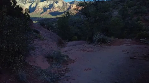 Stabilized fottage of hiking of Devils Bridge trail and Chuckwagon Trail in Video stock 150277147