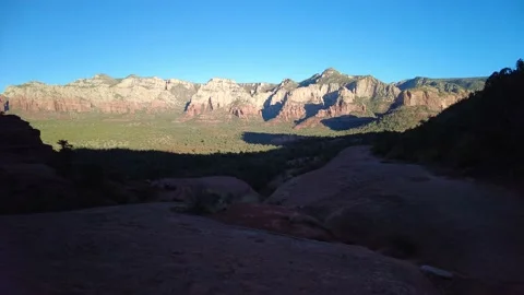 Stabilized fottage of hiking of Devils Bridge trail and Chuckwagon Trail in Video stock 150278183